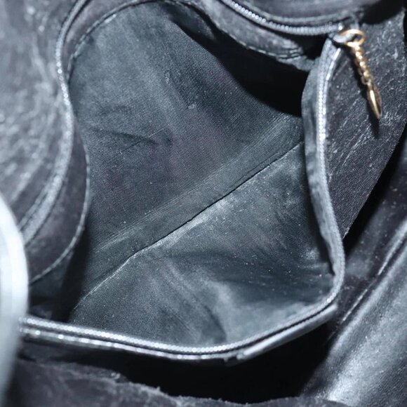 GUCCI Bamboo Hand Bag Suede 2way Black Gold 001 123 1577 Auth 93210 - Picture 11 of 14